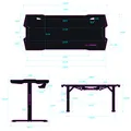 ULTRADESK játékasztal FORCE SNOW - fehér, 166x70 cm, 76,5 cm, XXL egérpaddal, tartható