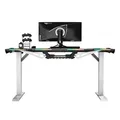 ULTRADESK játékasztal FORCE SNOW - fehér, 166x70 cm, 76,5 cm, XXL egérpaddal, tartható