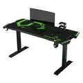 ULTRADESK játékasztal FORCE - zöld, 166x70 cm, 76,5 cm, XXL egérpaddal, tartóval