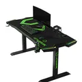 ULTRADESK játékasztal FORCE - zöld, 166x70 cm, 76,5 cm, XXL egérpaddal, tartóval
