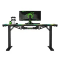 ULTRADESK játékasztal FORCE - zöld, 166x70 cm, 76,5 cm, XXL egérpaddal, tartóval
