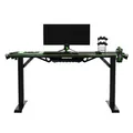 ULTRADESK játékasztal FORCE - zöld, 166x70 cm, 76,5 cm, XXL egérpaddal, tartóval