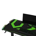 ULTRADESK játékasztal FORCE - zöld, 166x70 cm, 76,5 cm, XXL egérpaddal, tartóval