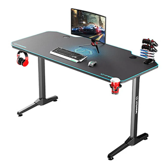 Termék főképe ULTRADESK Herní stůl FRAG - BLUE, 140x66 cm, 76 cm, s XXL podložkou pod myš, s ultradesk