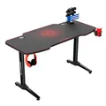 ULTRADESK játékasztal FRAG - PIROS, 140x66 cm, 76 cm, XXL egérpaddal, Ultradesk B-vel