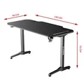 ULTRADESK játékasztal FRAG - FEHÉR, 140x66 cm, 76 cm, XXL egérpaddal, ultraíróasztallal