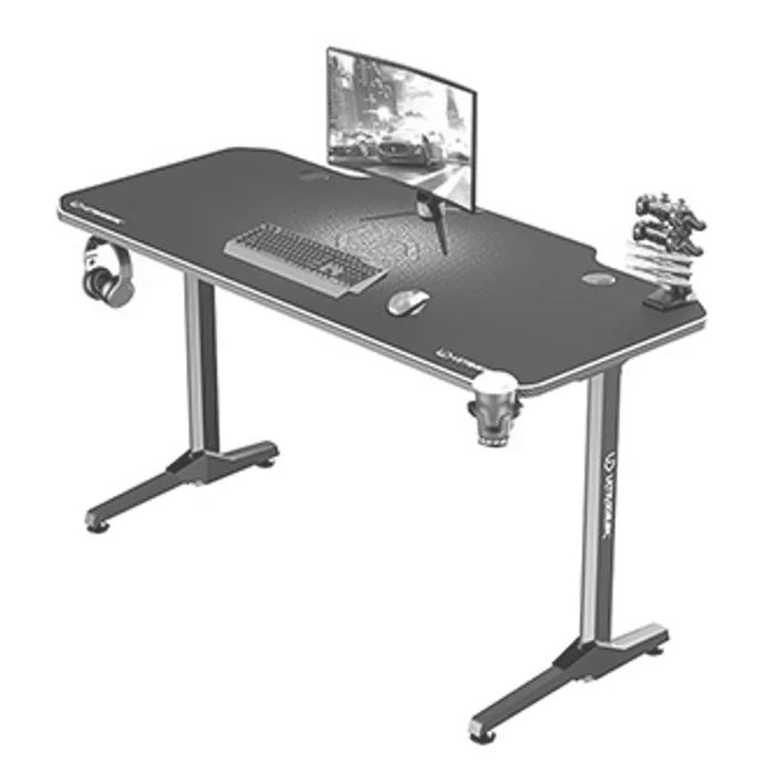 Termék főképe ULTRADESK Herní stůl FRAG - WHITE, 140x66 cm, 76 cm, s XXL podložkou pod myš, s ultradesk