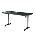 ULTRADESK Játékasztal FRAG XXL BLUE, 160 x 75 cm, 75 cm, ital és fejhallgató tartó, állvány