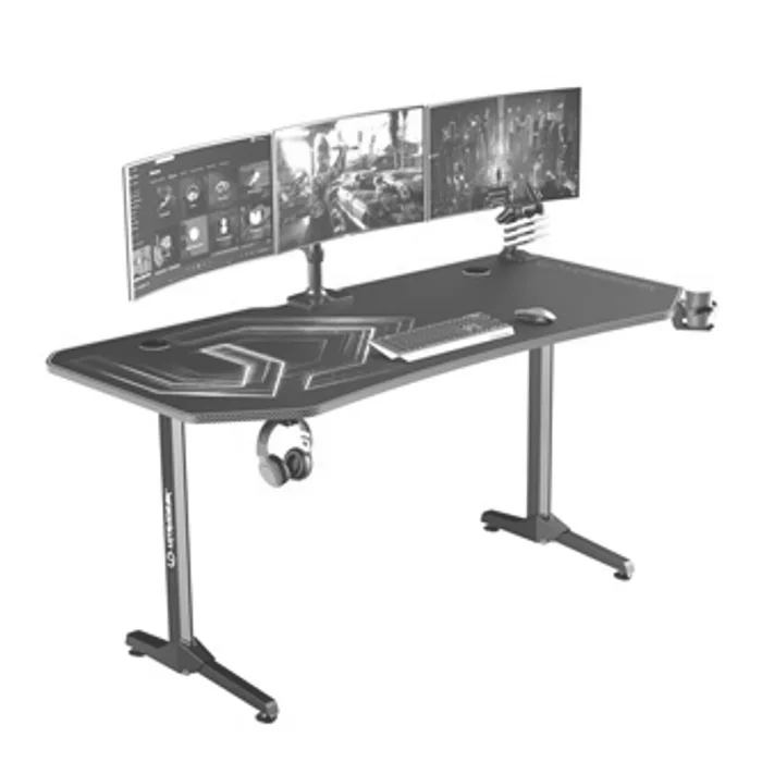 Termék főképe ULTRADESK Herní stůl FRAG XXL BLUE, 160 x 75 cm, 75 cm, držák nápojů a sluchátek, stojan