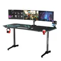 ULTRADESK Játékasztal FRAG XXL BLUE, 160 x 75 cm, 75 cm, ital és fejhallgató tartó, állvány