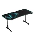 ULTRADESK Játékasztal FRAG XXL BLUE, 160 x 75 cm, 75 cm, ital és fejhallgató tartó, állvány