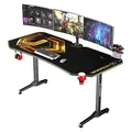 ULTRADESK játékasztal FRAG XXL GOLD, 160 x 75 cm, 75 cm, ital és fejhallgató tartó, állvány