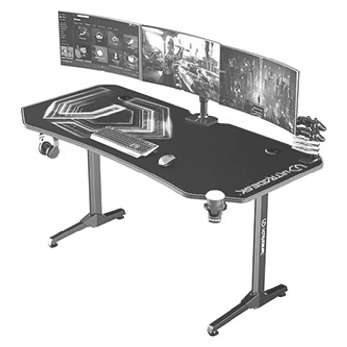 Termék főképe ULTRADESK Herní stůl FRAG XXL GOLD, 160 x 75 cm, 75 cm, držák nápojů a sluchátek, stojan