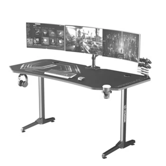 Termék főképe ULTRADESK Herní stůl FRAG XXL GREEN, 160 x 75 cm, 75 cm, držák nápojů a sluchátek, stojan