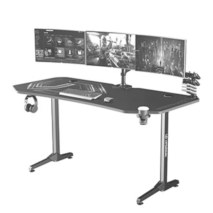 Termék főképe ULTRADESK Herní stůl FRAG XXL PINK, 160 x 75 cm, 75 cm, držák nápojů a sluchátek, stojan
