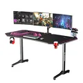 ULTRADESK Játékasztal FRAG XXL PINK, 160 x 75 cm, 75 cm, ital és fejhallgató tartó, állvány
