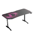 ULTRADESK Játékasztal FRAG XXL PINK, 160 x 75 cm, 75 cm, ital és fejhallgató tartó, állvány