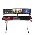 ULTRADESK Játékasztal FRAG XXL RED, 160 x 75 cm, 75 cm, ital- és fejhallgató tartó, B állvány