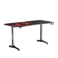 ULTRADESK Játékasztal FRAG XXL RED, 160 x 75 cm, 75 cm, ital- és fejhallgató tartó, B állvány