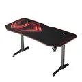 ULTRADESK Játékasztal FRAG XXL RED, 160 x 75 cm, 75 cm, ital- és fejhallgató tartó, B állvány