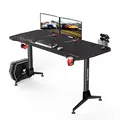 ULTRADESK játékasztal GRAND BLACK, 160x70 cm, 70-80 cm, 3 magassági szint, XXL szőnyeggel