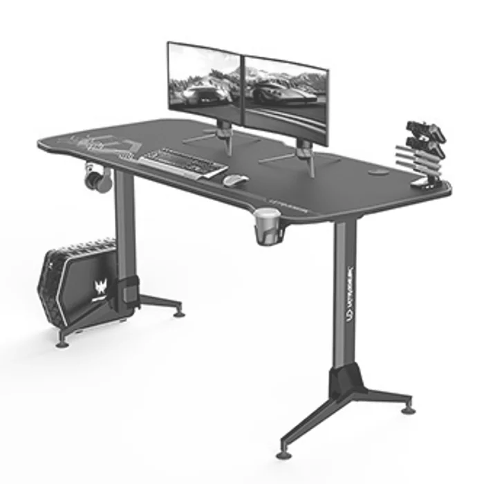 Termék főképe ULTRADESK Herní stůl GRAND BLUE, 160x70 cm, 70-80 cm, 3 úrovně výšky, s XXL podložkou pod