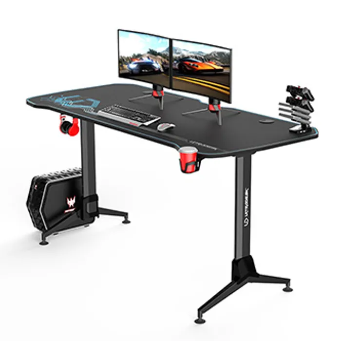 Termék főképe ULTRADESK Herní stůl GRAND BLUE, 160x70 cm, 70-80 cm, 3 úrovně výšky, s XXL podložkou pod