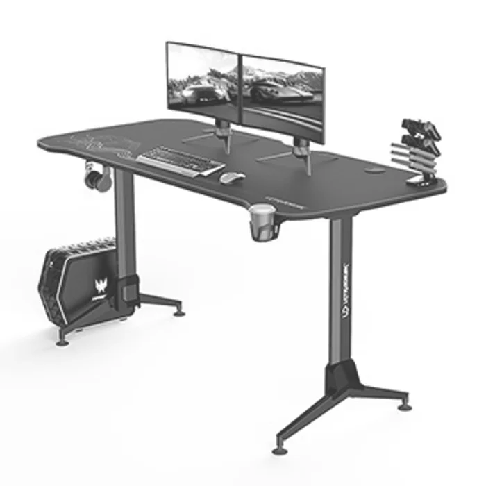 Termék főképe ULTRADESK Herní stůl GRAND RED, 160x70 cm, 70-80 cm, 3 úrovně výšky, s XXL podložkou pod