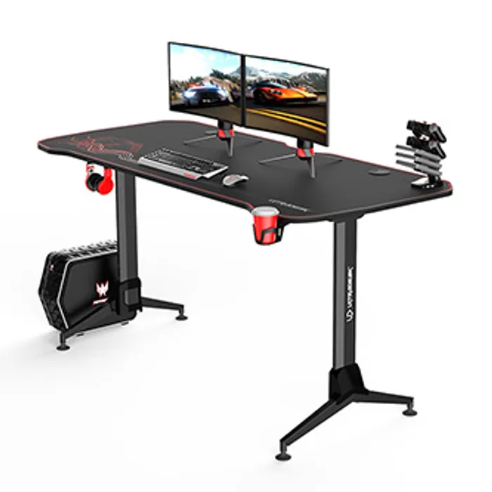 Termék főképe ULTRADESK Herní stůl GRAND RED, 160x70 cm, 70-80 cm, 3 úrovně výšky, s XXL podložkou pod