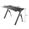 ULTRADESK Herní stůl INVADER - BLACK, 120x64 cm, 75 cm, podsvícený, s XL podložkou pod my