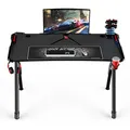 ULTRADESK Herní stůl INVADER - BLACK, 120x64 cm, 75 cm, podsvícený, s XL podložkou pod my