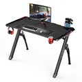 ULTRADESK Herní stůl INVADER - BLACK, 120x64 cm, 75 cm, podsvícený, s XL podložkou pod my