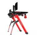 ULTRADESK játékasztal INVADER - PIROS, 120x64 cm, 75 cm, háttérvilágítással, XL egérpaddal,