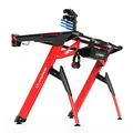 ULTRADESK játékasztal INVADER - PIROS, 120x64 cm, 75 cm, háttérvilágítással, XL egérpaddal,