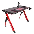 ULTRADESK játékasztal INVADER - PIROS, 120x64 cm, 75 cm, háttérvilágítással, XL egérpaddal,