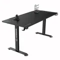 ULTRADESK játékasztal MOMENTUM - Fekete, 152,5x70 cm, 75,5 cm, XL egérpaddal, tartható