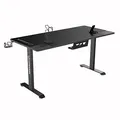 ULTRADESK játékasztal MOMENTUM - Fekete, 152,5x70 cm, 75,5 cm, XL egérpaddal, tartható