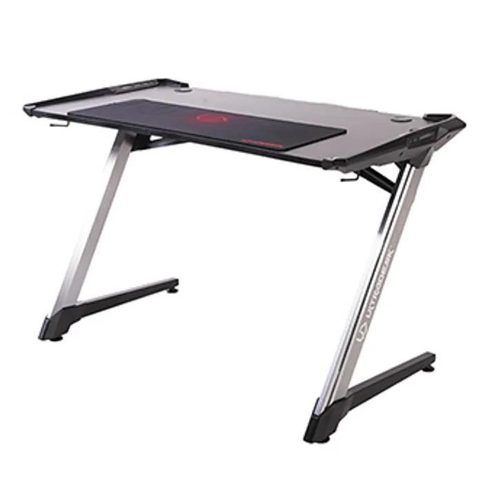 Termék főképe ULTRADESK Herní stůl RACER, 120X64 cm, 77 cm, RGB podsvícení, se 4 XXL podložkami pod myš
