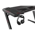 ULTRADESK játékasztal ROCKET BLACK, 128x68 cm, 78 cm, XL egérpaddal, tartó illeszkedik