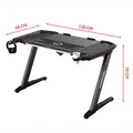 ULTRADESK játékasztal ROCKET BLACK, 128x68 cm, 78 cm, XL egérpaddal, tartó illeszkedik