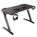 ULTRADESK játékasztal ROCKET BLACK, 128x68 cm, 78 cm, XL egérpaddal, tartó illeszkedik