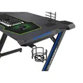 ULTRADESK játékasztal SPACE V2, 113x61,5 cm, 77,5 cm, háttérvilágítással, XL paddal, sluc tartóval