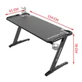 ULTRADESK játékasztal SPACE XXL FEKETE, 154x61 cm, 78 cm, RGB háttérvilágítás érintőpanellel