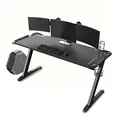 ULTRADESK játékasztal SPACE XXL FEKETE, 154x61 cm, 78 cm, RGB háttérvilágítás érintőpanellel