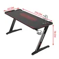 ULTRADESK SPACE XXL RED játékasztal, 154x61 cm, 78 cm, RGB megvilágítás érintőképernyővel