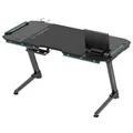 ULTRADESK játékasztal SPACE XXL V2 FEKETE, 144x70 cm, 75 cm, LED RGB háttérvilágítás érintéssel