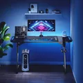 ULTRADESK játékasztal SPACE XXL V2 FEKETE, 144x70 cm, 75 cm, LED RGB háttérvilágítás érintéssel