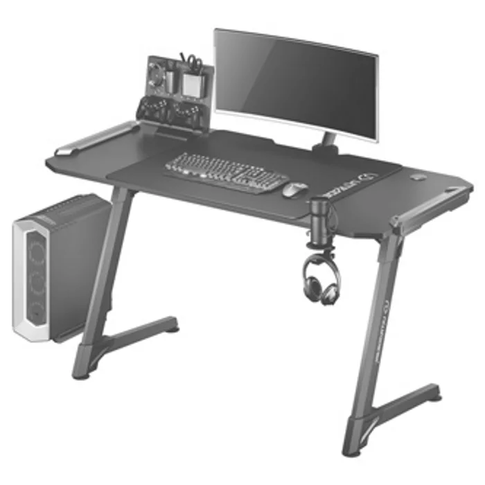 Termék főképe ULTRADESK Herní stůl SPACE XXL V2 BLACK, 144x70 cm, 75 cm, LED RGB podsvícení s dotykovým