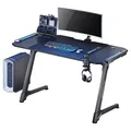 ULTRADESK játékasztal SPACE XXL V2 FEKETE, 144x70 cm, 75 cm, LED RGB háttérvilágítás érintéssel
