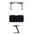 ULTRADESK játékasztal SPACE XXL V2 FEKETE, 144x70 cm, 75 cm, LED RGB háttérvilágítás érintéssel